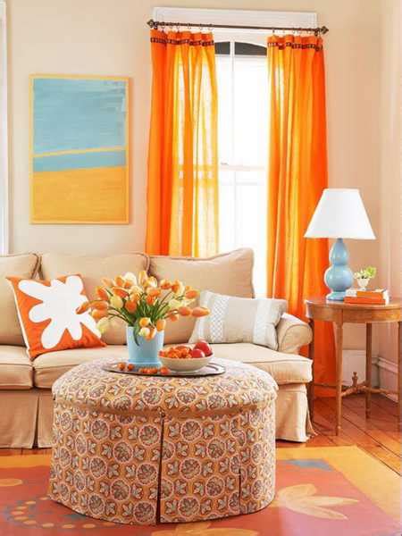 modern interior design ideas celebrating bright orange color shades