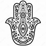 Hamsa Fatima Symbol Amulet Bedeutung Mystischerrabe Symbole sketch template