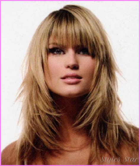 Long Haircuts With Bangs And Layers For Thin Hair Star