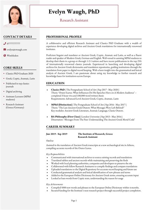 phd graduate cv examples guide  hired quick