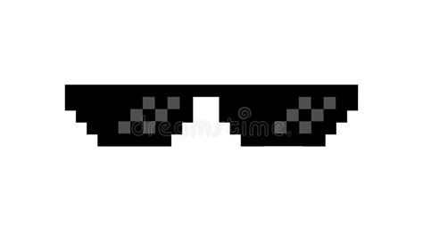 Pixel Vector Black And White Glasses Vector Illustration White