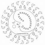 Mandala Coloring Moon Sun Pages Stars Designs sketch template