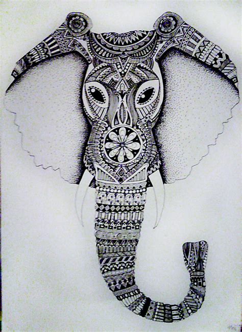 elephant zentangle  chandelicious  deviantart
