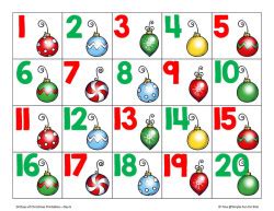 christmas countdown day  christmas ornament number cards   simple fun  kids