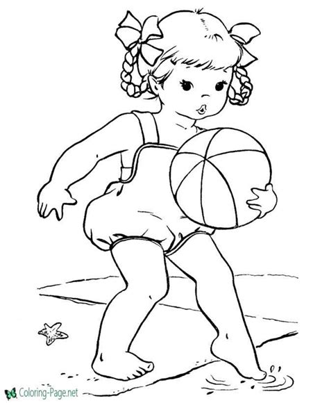 girls summer coloring pages