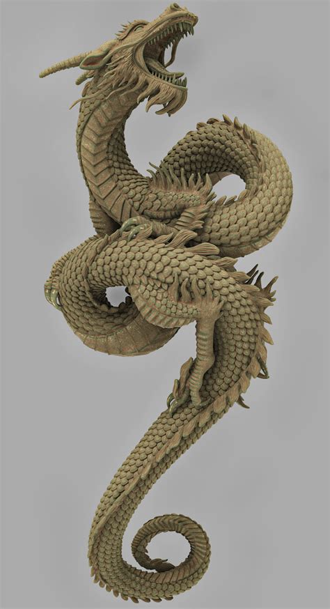chinese dragon model   printing zbrushcentral