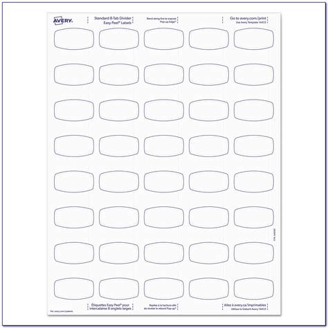 avery  tab divider table  contents template