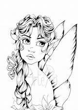 Coloring Pages Fairies Adult People Adults Gothic Fairy Faerie Colouring Printable Sheets Print Color Therapy Angels Getcolorings Getdrawings Flowers Unique sketch template