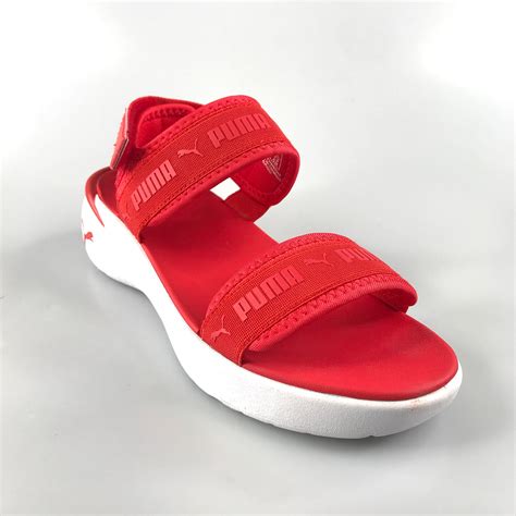 puma sportie sandal wns  poppy red white rok island clothing