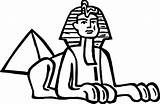 Coloring Ancient Egypt Pyramid Statue Artikel Dari sketch template
