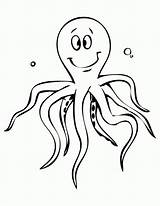 Octopus Coloring Outline Pages Printable Kids Popular Gif sketch template