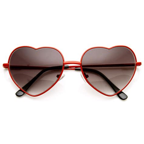 womens fashion thin metal cute heart shaped sunglasses ebay