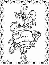 Coloring Pages Roses Heart Hearts Coloringpagesfortoddlers sketch template
