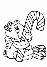 Coloring Pages Kids Christmas Printable Cane Candy Xmas Printables Teddy Bear Clipart Cute Central Holiday Cliparts Printouts Time Bears Canes sketch template