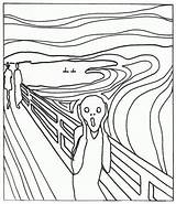 Munch Grito Edvard Scream sketch template