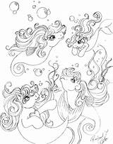 Pony Little Ponies Sea Coloring Pages Kids Colouring sketch template