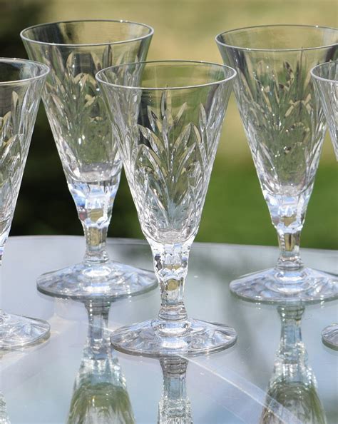 Vintage Crystal Wine Glasses Set Of 7 Seneca Elegance 1940 S