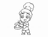 Chef Little Coloring Coloringcrew sketch template