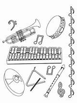 Muziekinstrumenten Kleurplaten sketch template