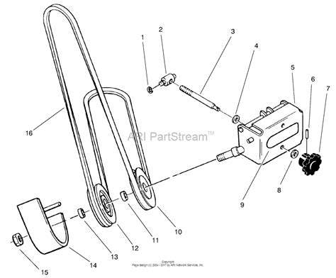 toro   side discharge mower  sn   parts diagram  idler assembly