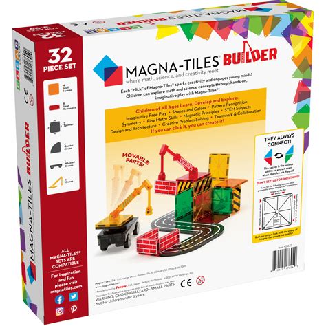 magna tiles builder  piece set magnetic building sets