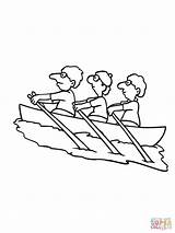 Pages Coloring Rowing Boat Kayak Team Drawing Kids Printable Paddle Getdrawings Color sketch template