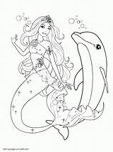 Mermaid Barbie Coloring Pages Tale Printable Dolphin Print Girls Popular sketch template