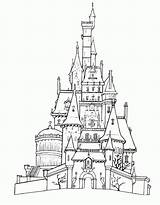 Coloring Disney Pages Walt Popular Castle sketch template