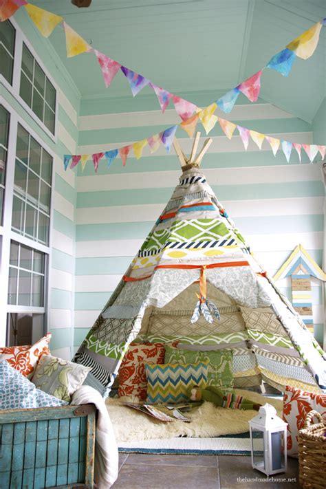 colorful indoor tepee
