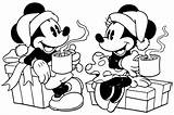 Mickey Coloring Christmas Minnie Pages Mouse Printable Sheets Disney Cocoa Drinking Hot Disneyclips Printablee Pdf Classic sketch template