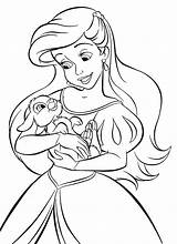 Coloring Pages Ariel Disney Princess Walt Characters Fanpop Personajes sketch template