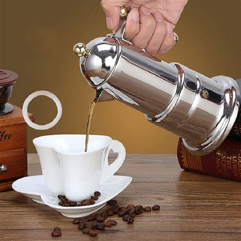 Stainless Steel Espresso Latte Percolator Stove Top Coffee Maker Mocha