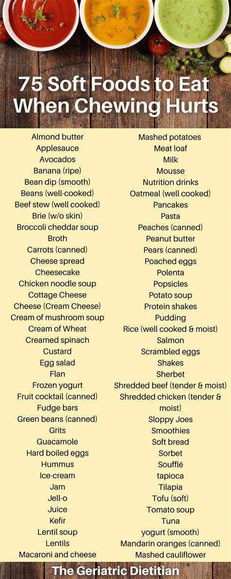 soft foods   comprehensive guide  geriatric dietitian