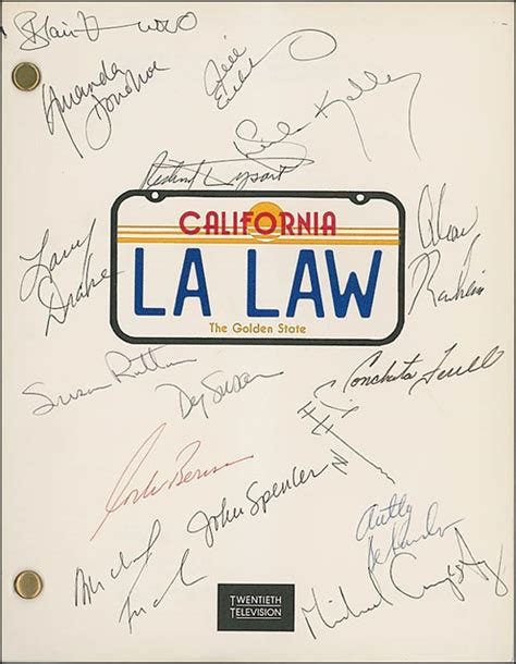 L A Law Tv Cast Script Signed With Cosigners