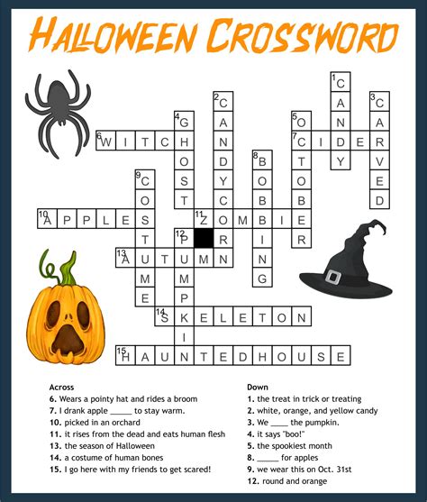 printable halloween crossword puzzles
