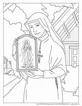 Divine Coloring Faustina Catholic Kolorowanki Chaplet Szkoła Katolicka Saints Kowalska Artykuł Sister sketch template
