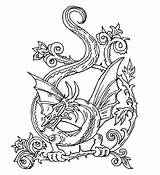 Coloring Dragon Pages Celtic Printable Adult Colouring Dragons Color Coloriage Chinese Drawing Adults Websites Alphabet Year Animal Mandala Knots Enfant sketch template