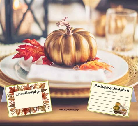 diy  printable thanksgiving place cards double sided diy