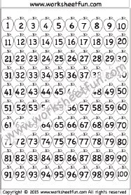 numbers    printable worksheets number chart