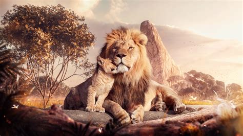 lion  simba mufasa  lion king   lion king  hd wallpaper