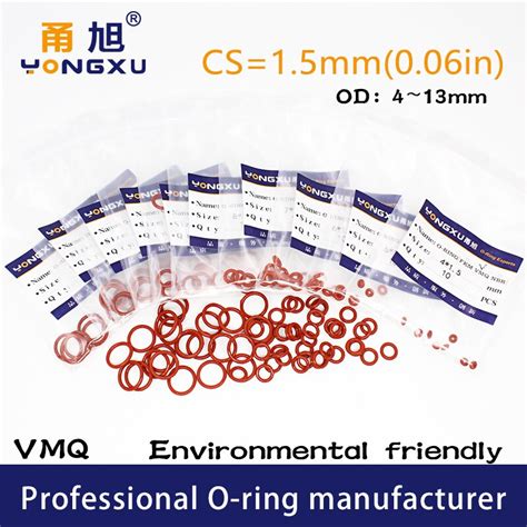 10pcs Lot Red Silicone Ring Vmq O Ring Cs1 5mm Thickness Od4 5 6 7 8 