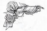 Dibujos Tatuajes Pistole Stencils Skizze Pistol Zeichnung Pistola Rosen Afficher Origine Waffen Impresionantes Pinindec sketch template
