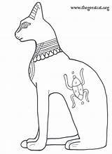Cats Cat Egyptian Ancient Coloring Drawings Adults sketch template