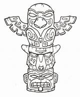 Totem Pole Poles Totems Tiki Dibujo Kidsplaycolor Colornimbus Indianer Getcolorings Terrifying sketch template