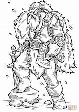 Coloring Viking Warrior Vikings Sword Pages Axe Drawing Fantasy Warcraft Printable Supercoloring History Dot sketch template