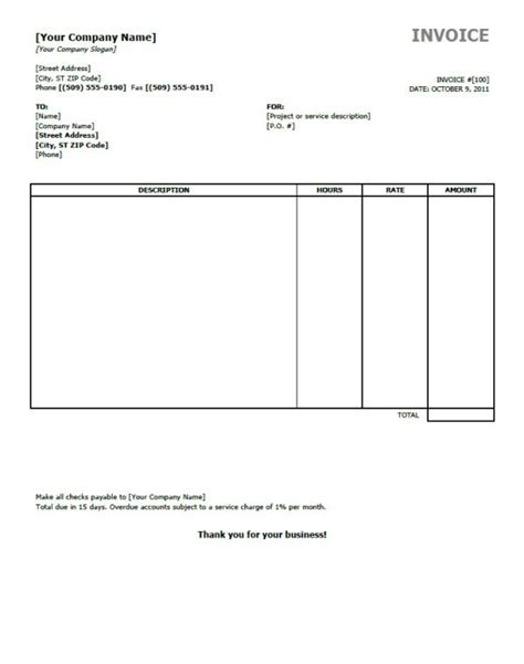 invoice template  template inspirasi menulis tablet