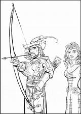Coloring Robin Hood sketch template