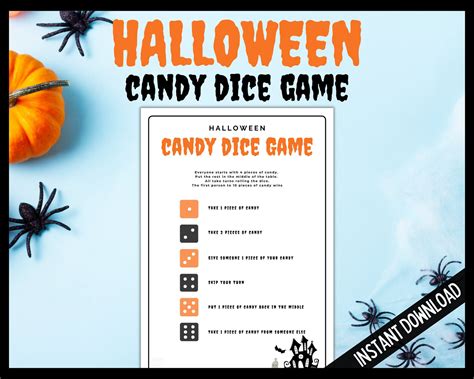 halloween candy dice game halloween candy game halloween etsy uk