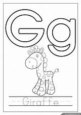 Letters Giraffe Tracing sketch template