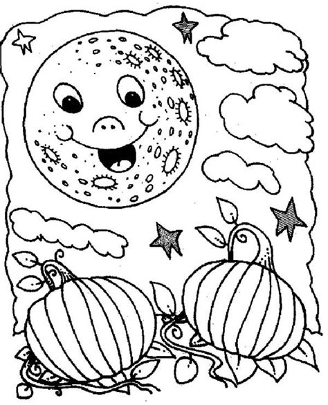 moon  halloween night coloring page coloring sky